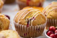 Perfectly Moist Cranberry Orange Muffins with Bright Citrus Glaze