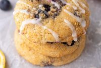 Bakery-Style Soft Blueberry Crumb Cake Cookies