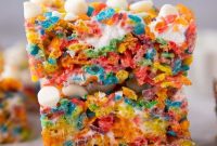 Quick Colorful Fruity Pebble Krispie Treats