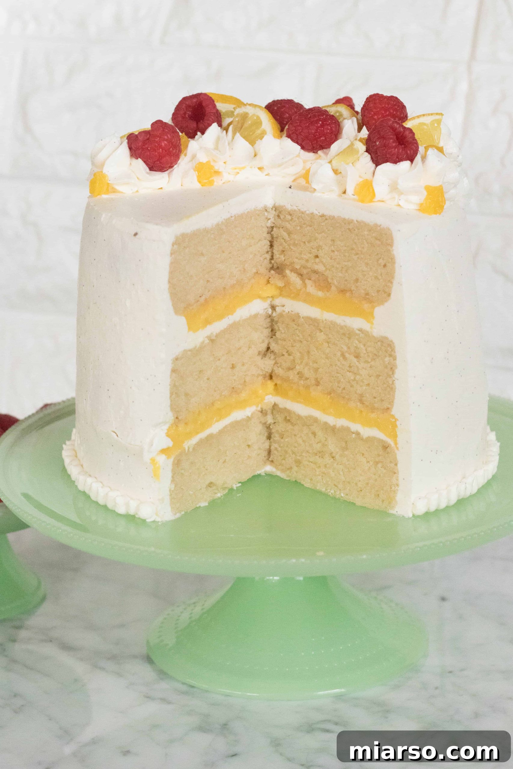 Layered Vanilla Cake with Lemon Curd & Italian Buttercream