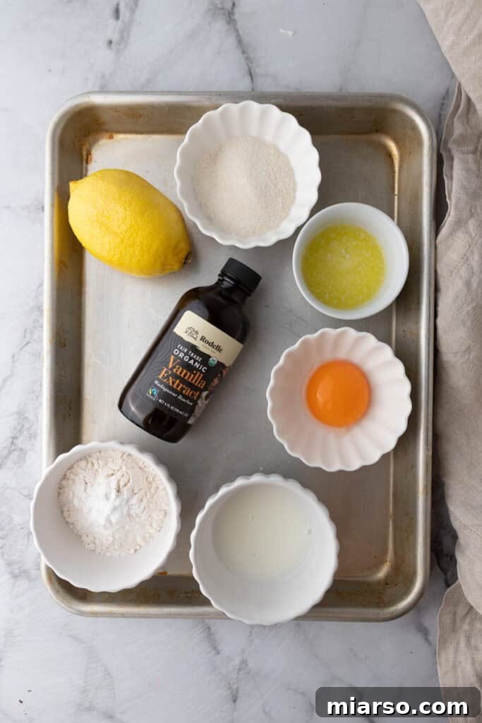 Lemon Mug Cake Recipe ingredients