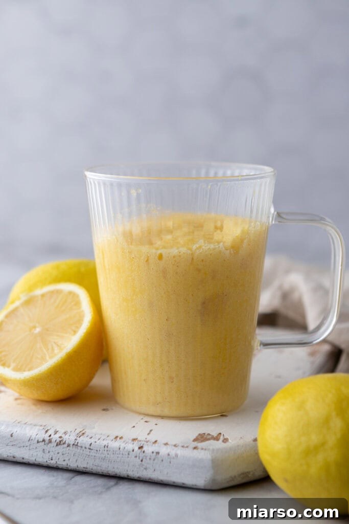 Lemon Mug Cake Recipe side shot