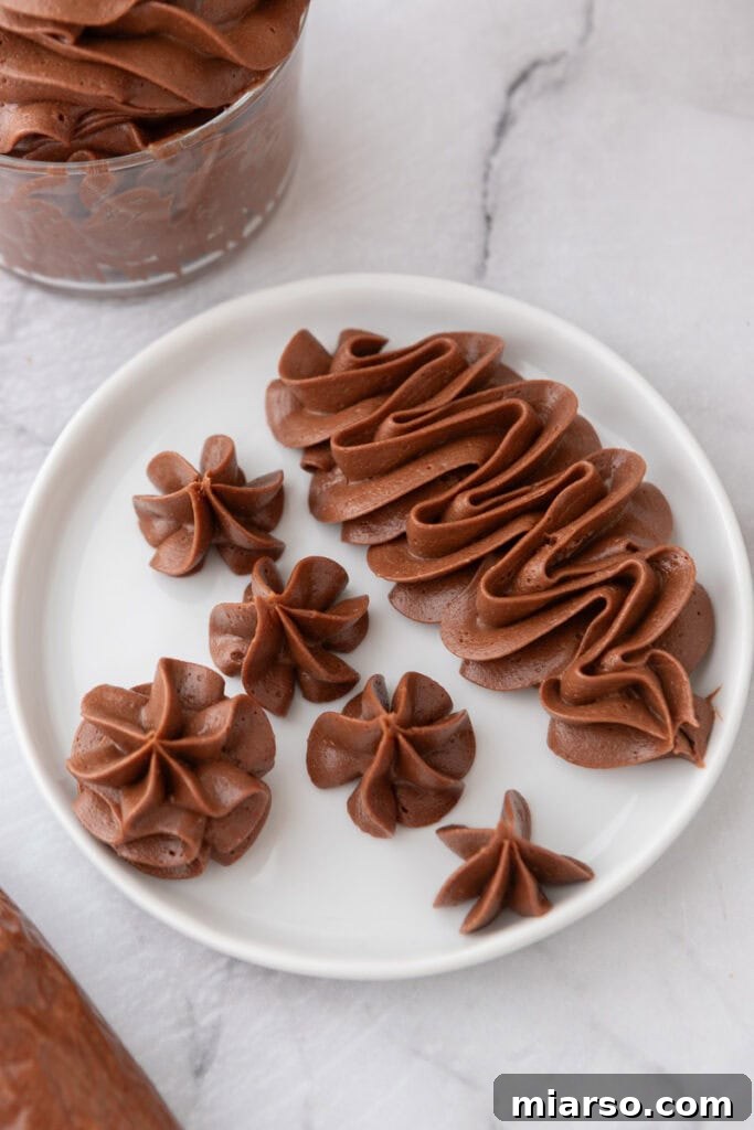 A delightful plate showcasing the one-bowl chocolate buttercream recipe.