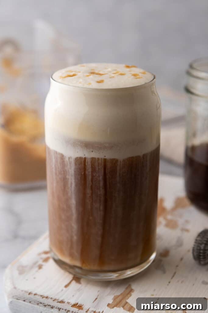 Starbucks brown sugar cold foam recipe in a glass