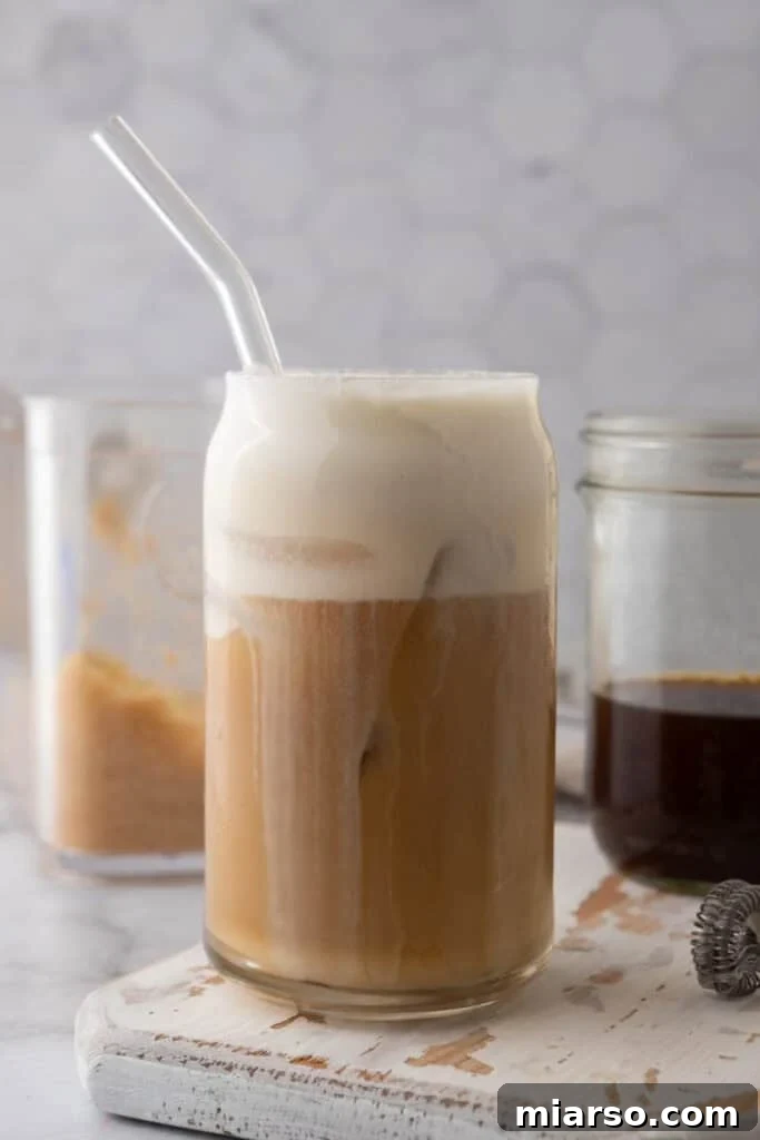 Starbucks Brown Sugar Cold Foam Recipe on top of a coffee side shot
