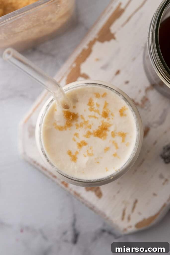 Starbucks Brown Sugar Cold Foam Recipe on top of a coffee overhead view