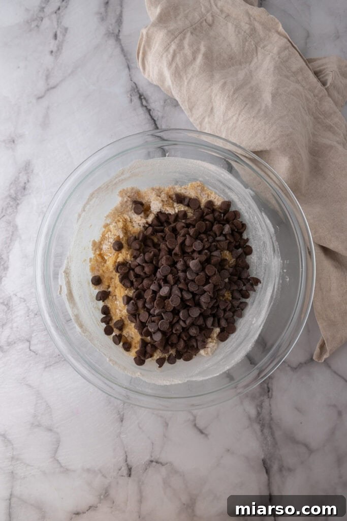 The Ultimate Homemade Chocolate Chip Cookie Cake 8 Chocolate chips folded into the dough