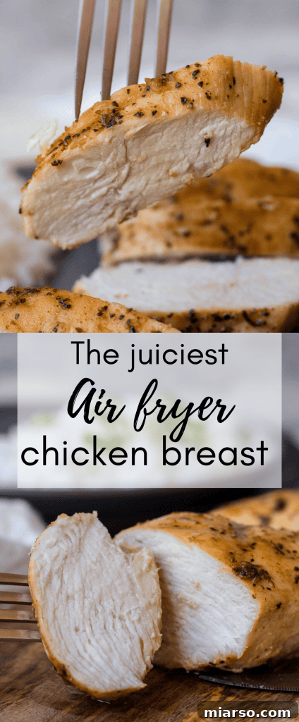 Air fryer fried chicken breast - vertical pin image