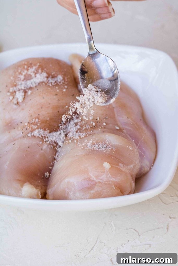 How to make air fryer chicken breast - seasoning steps