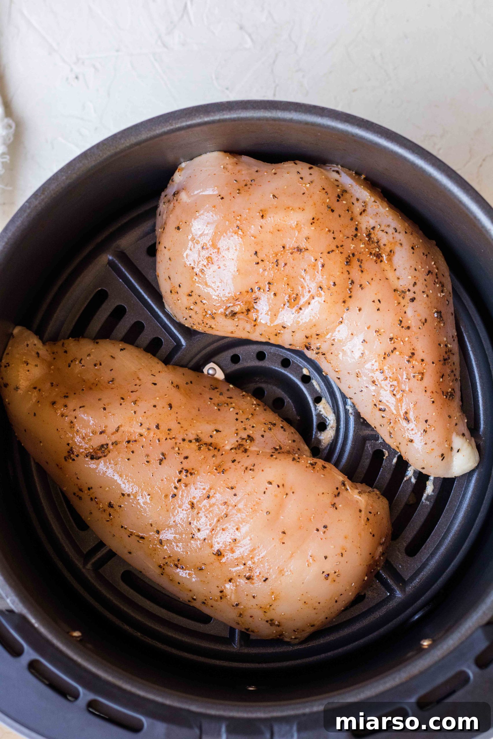 Prepping chicken breasts for air frying