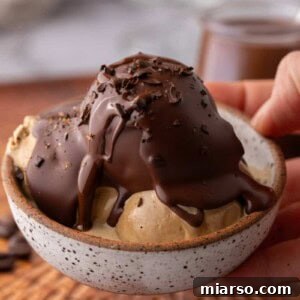 Easy 5-Minute Magic Chocolate Shell for Ice Cream 13 Magic chocolate shell recipe on top of ice cream