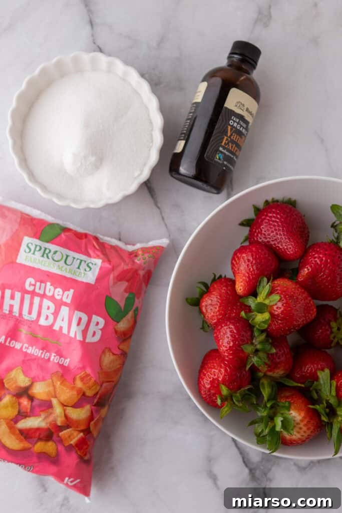 strawberry rhubarb jam recipe ingredients