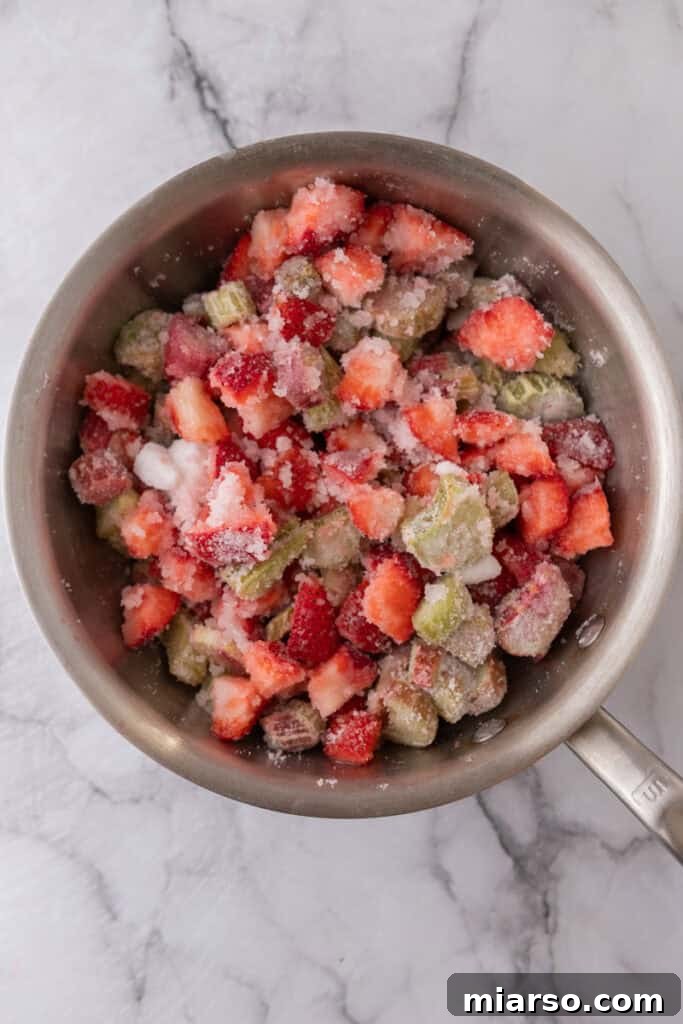 sugar and fruit in a pot