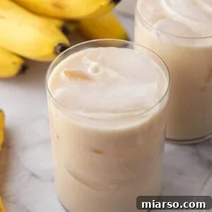 A glass of refreshing Korean Banana Milk
