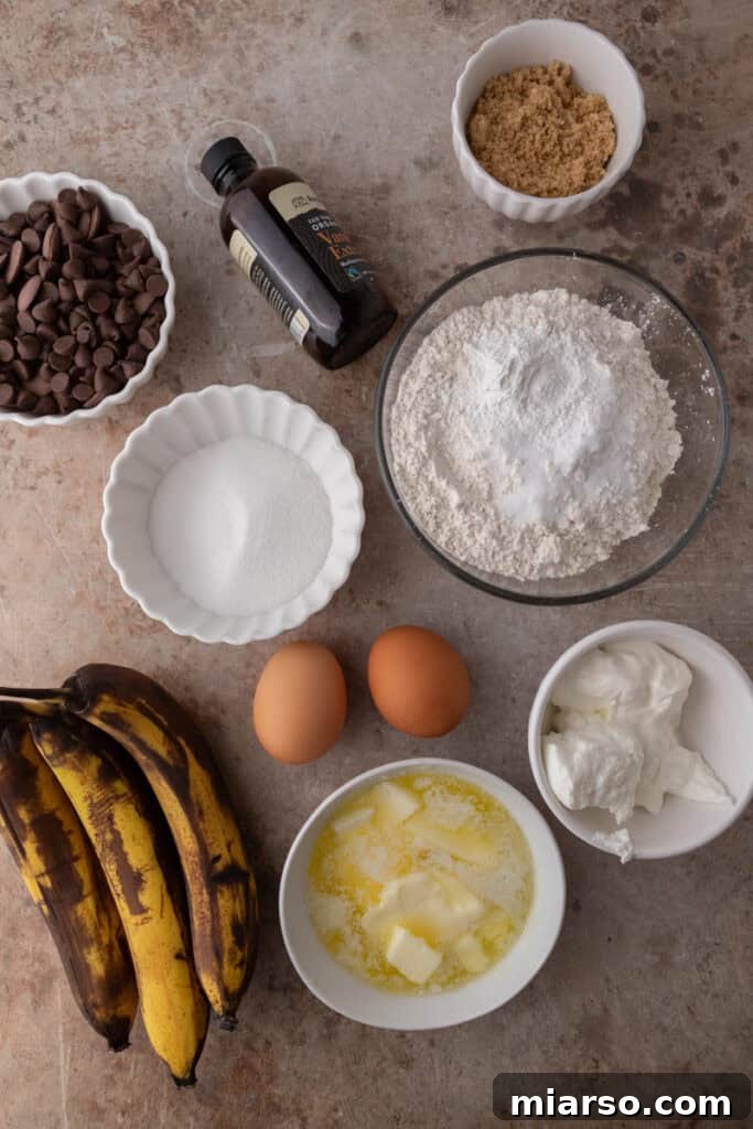 Banana chocolate chip muffins ingredients