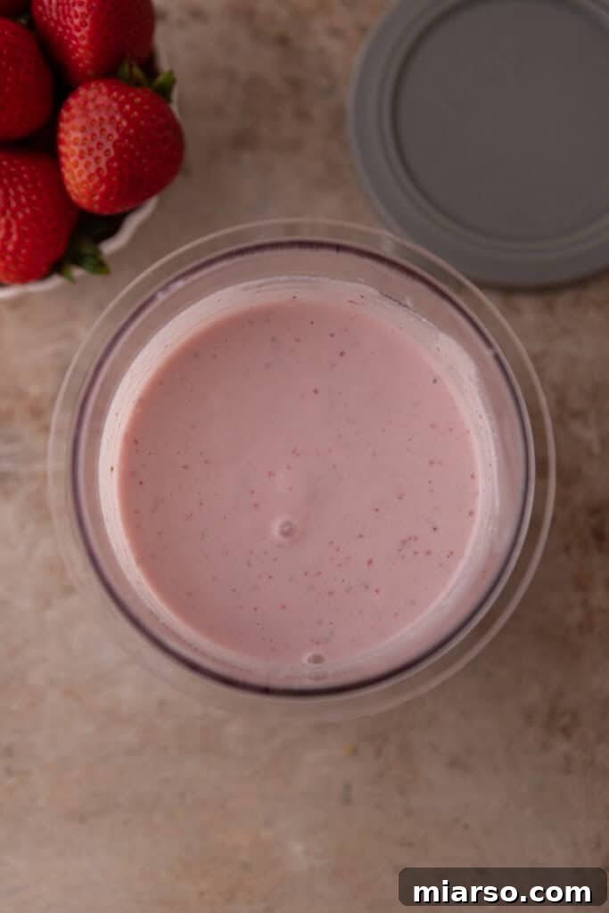 blended ice cream base in container
