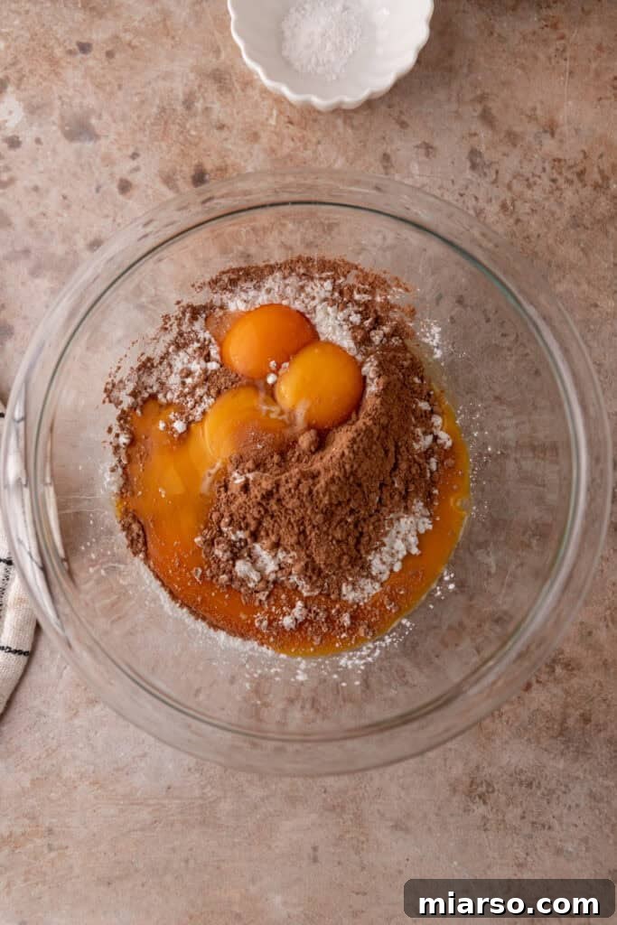 Mastering Chocolate Meringue Pie 5 ingredients in a bowl