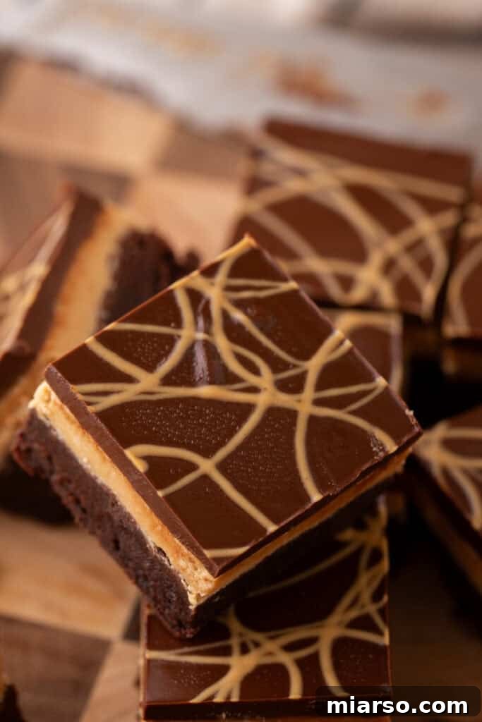Delicious Buckeye Brownies Recipe with three distinct layers