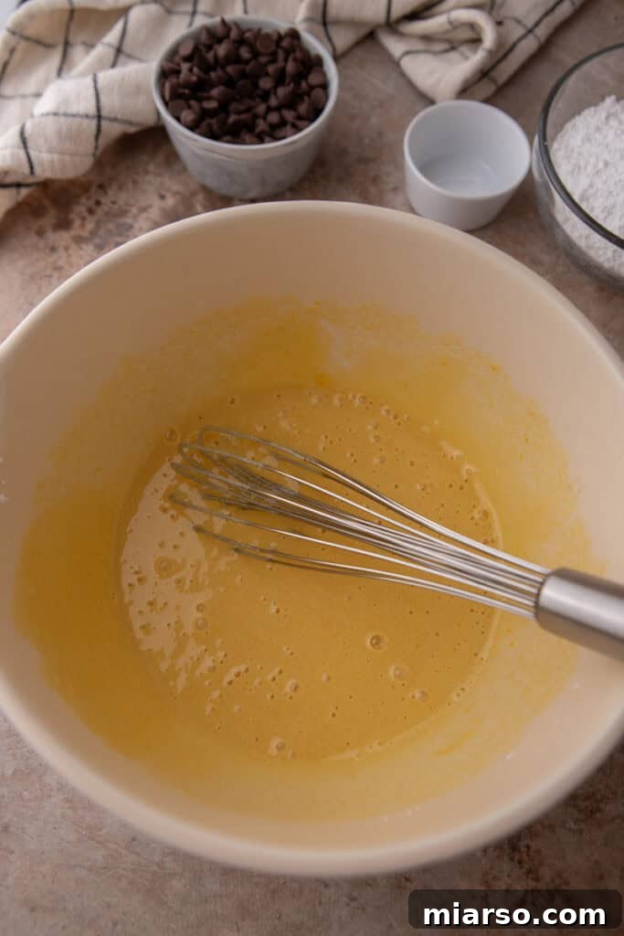 Ribbon stage of egg and sugar mixture