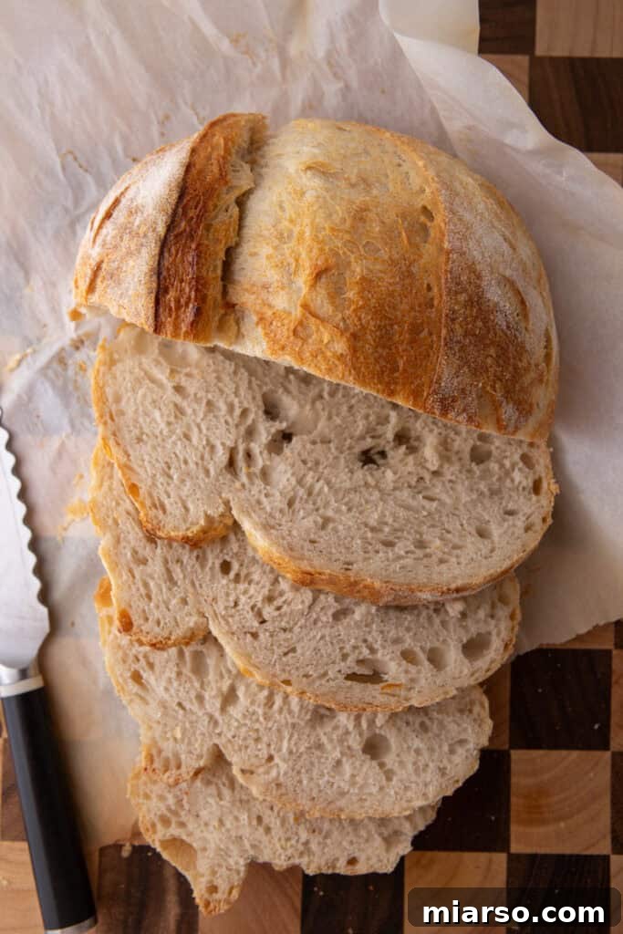 overhead shot of the same day sourdough bread recipe