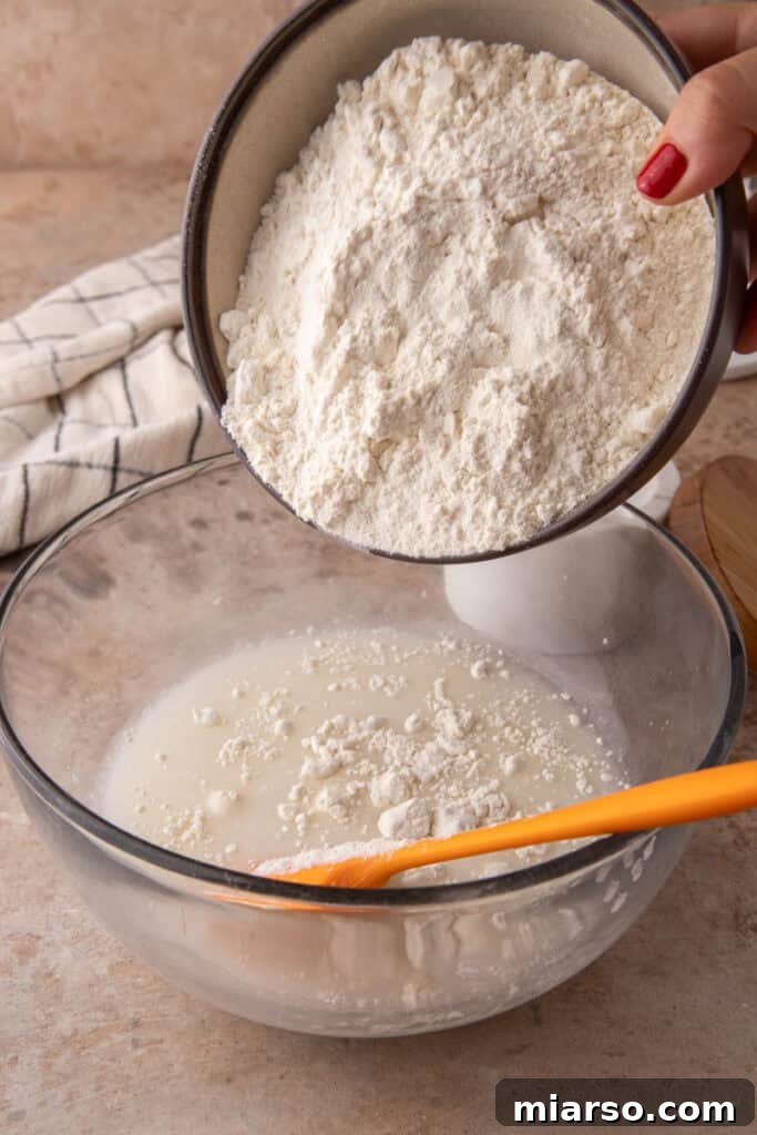ingredients being mixed in a bowl