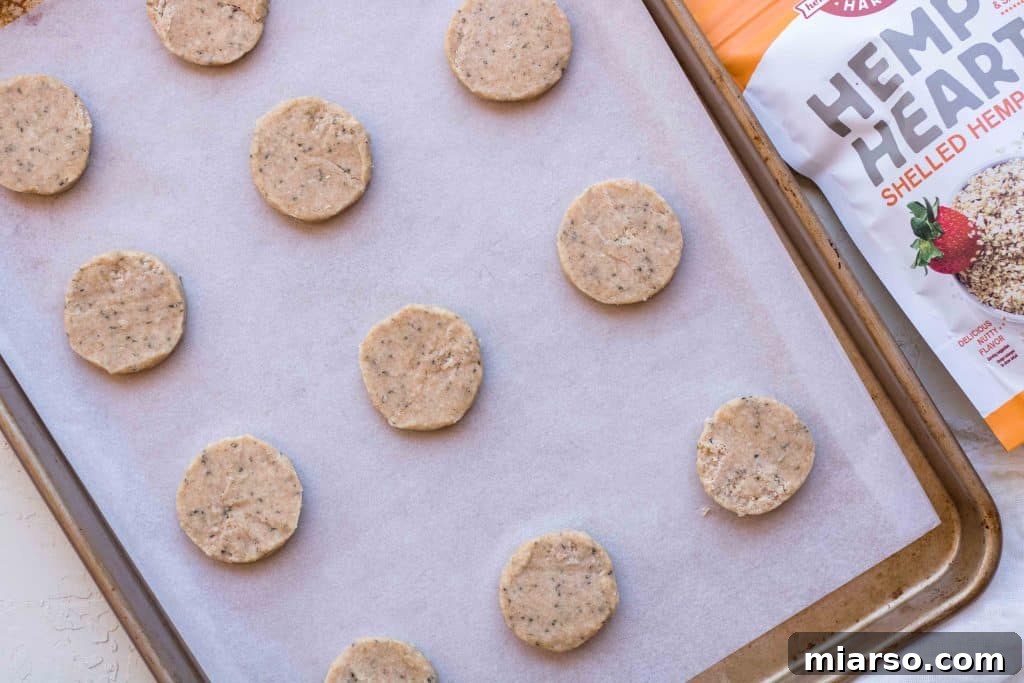 Nutrient-Rich Whole Wheat Sablés with Hemp Hearts 11 Slicing French butter cookies sablé dough