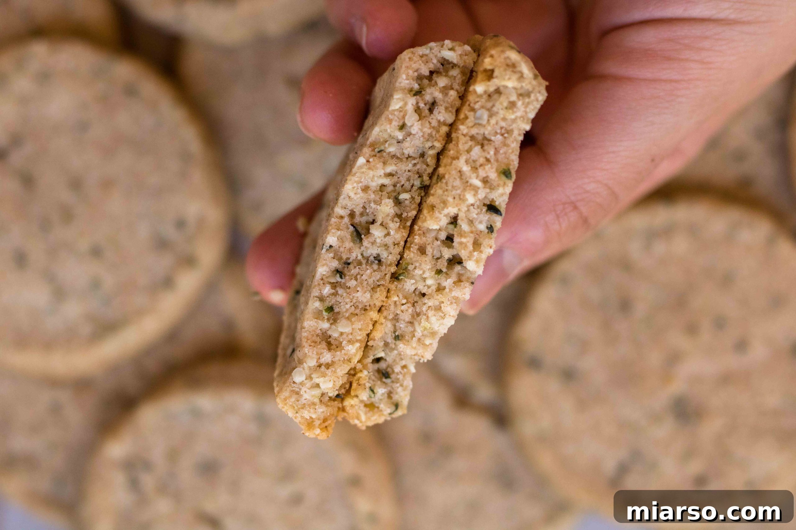 Nutrient-Rich Whole Wheat Sablés with Hemp Hearts 5 French butter cookies sablé with hemp hearts close up