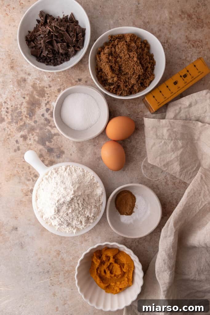 Brown Butter Pumpkin Chocolate Chip Cookies recipe ingredients