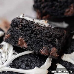 Slice of black cocoa powder brownie recipe