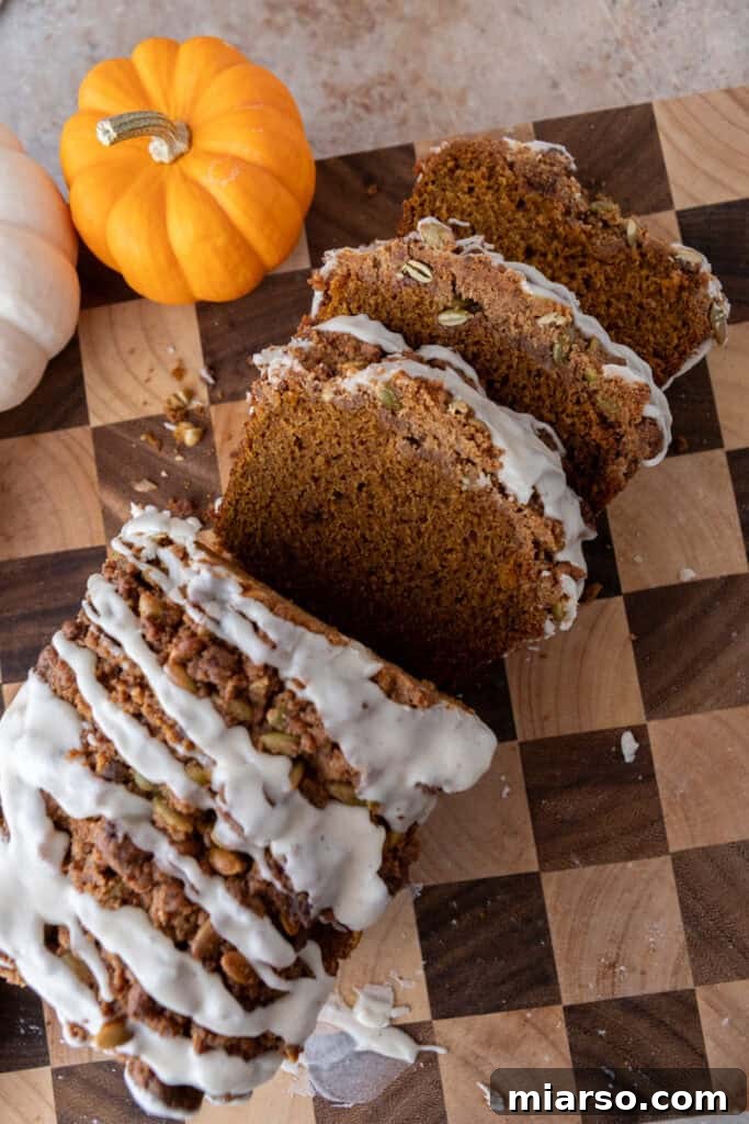 Warm Autumn Pumpkin Streusel Loaf 15 Streusel Pumpkin Bread cut up