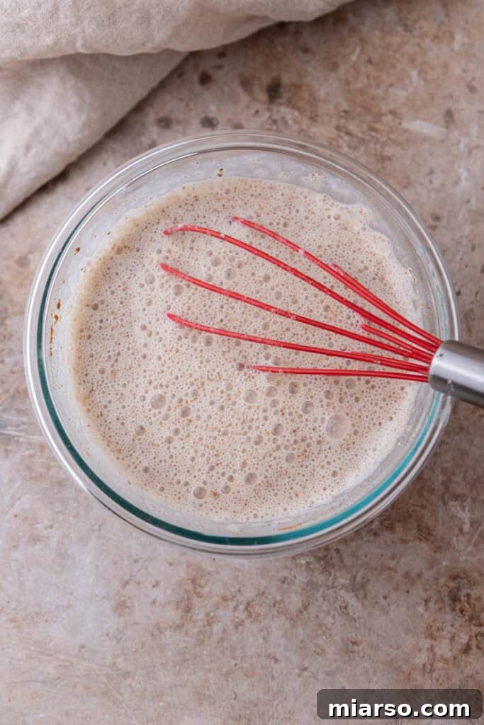 ingredients in a bowl being stirred