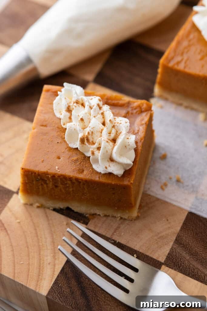 Beautifully sliced sweet potato pie bars arranged and ready to be served, showcasing their rich filling and crisp shortbread crust.