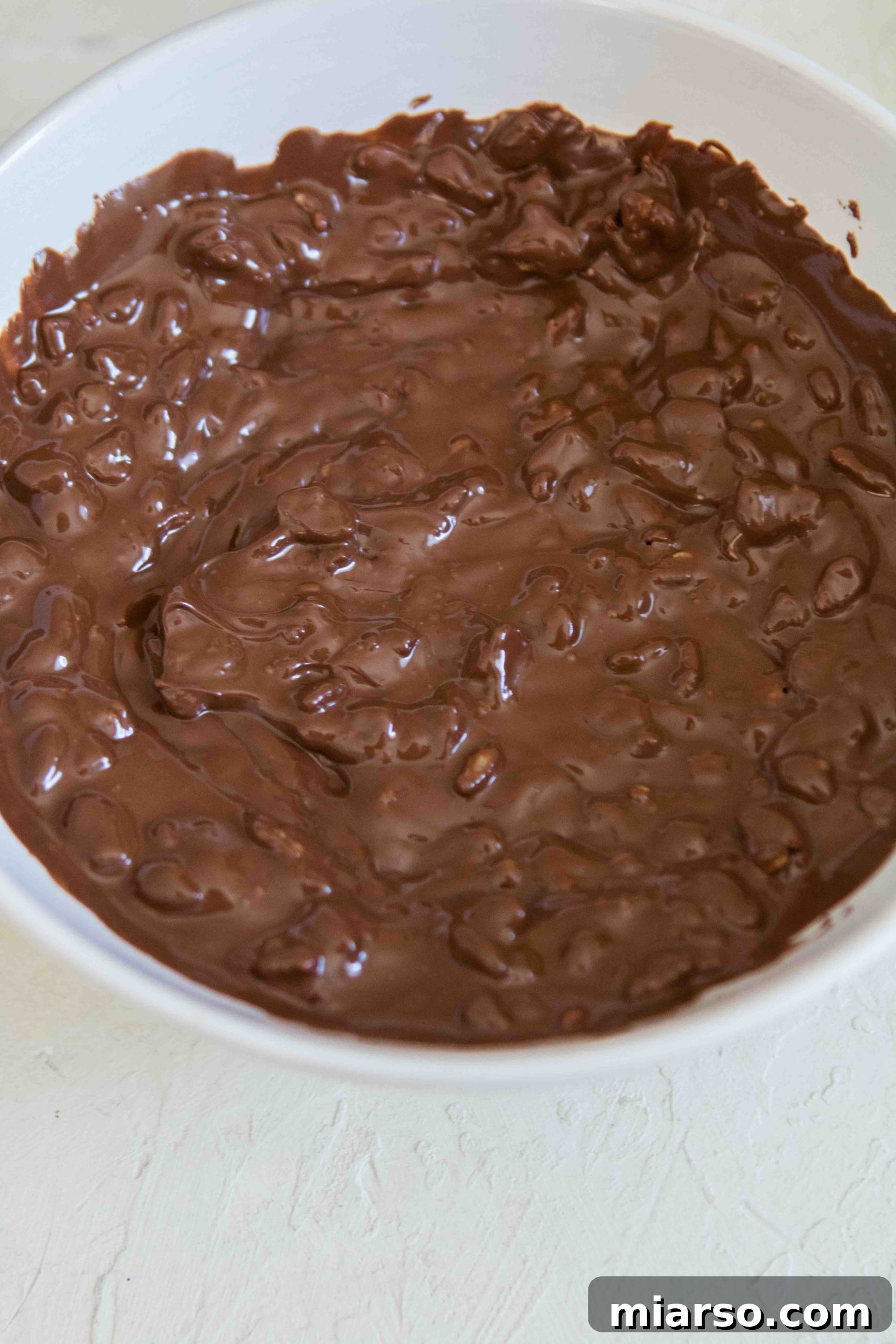 Melted chocolate with coconut oil for dipping