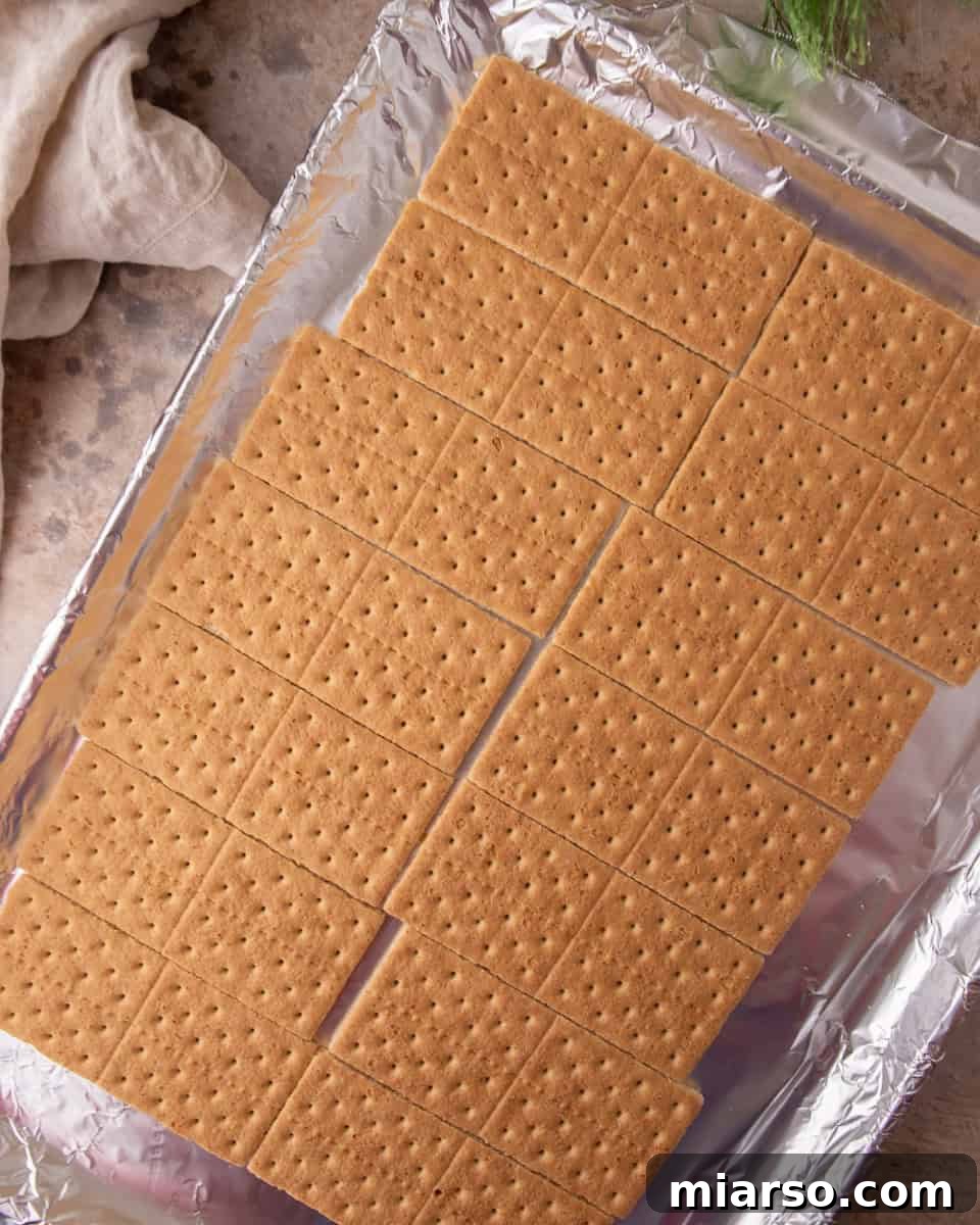 Cooked butter and brown sugar forming a smooth toffee mixture used in graham cracker Christmas crack.