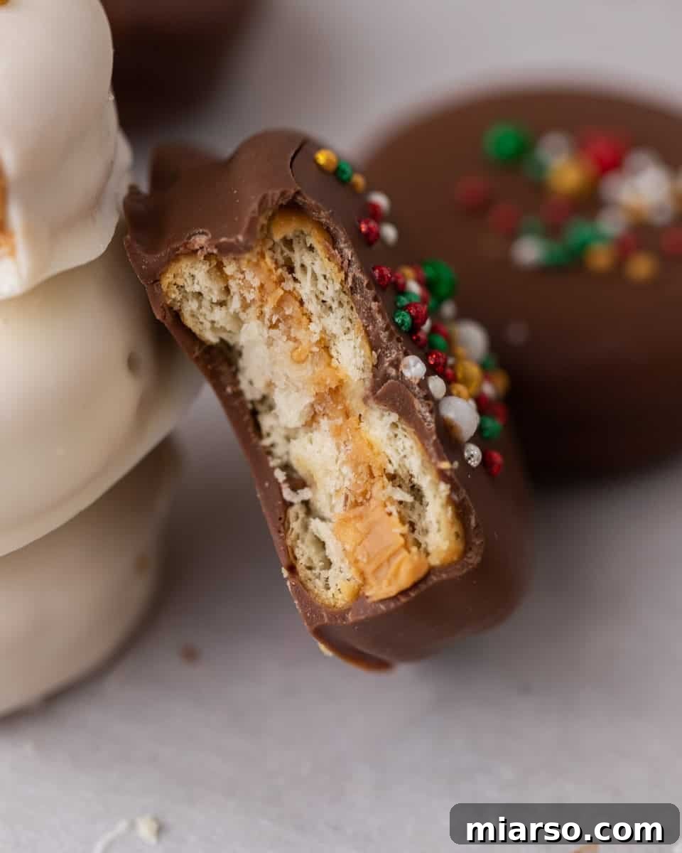 Close up of Ritz cookie with a bite taken out of it. 