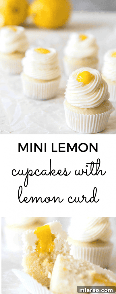 Mini lemon cupcakes styled for pinning