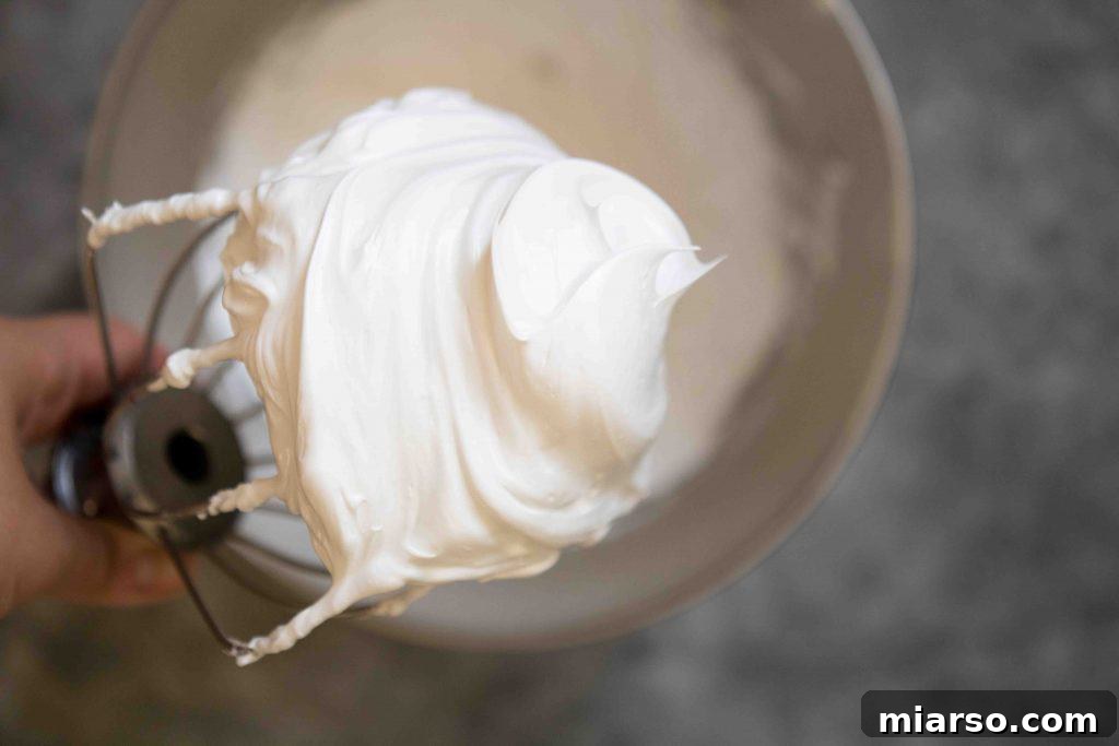 Egg whites stiff peaks