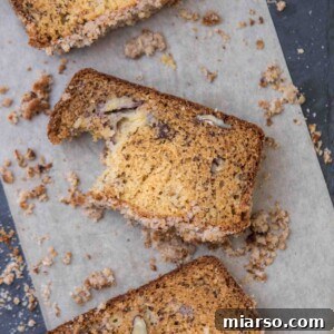 pecan banana bread with streusel topping
