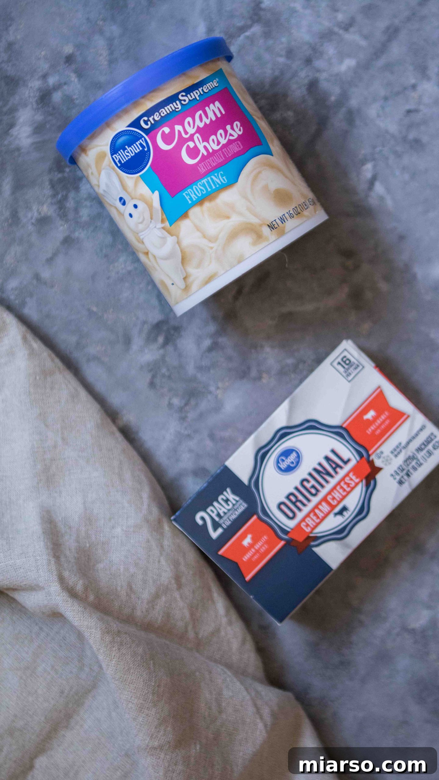 Add cream cheese to store bought frosting to make it better