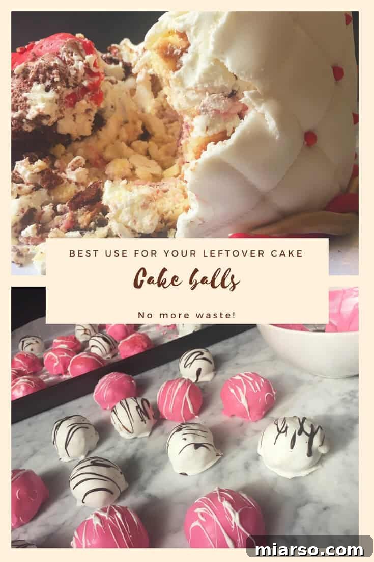 Effortless Cake Truffles No More Waste 5 Pinterest-friendly image for the No-Waste Cake Balls recipe, encouraging users to save it.