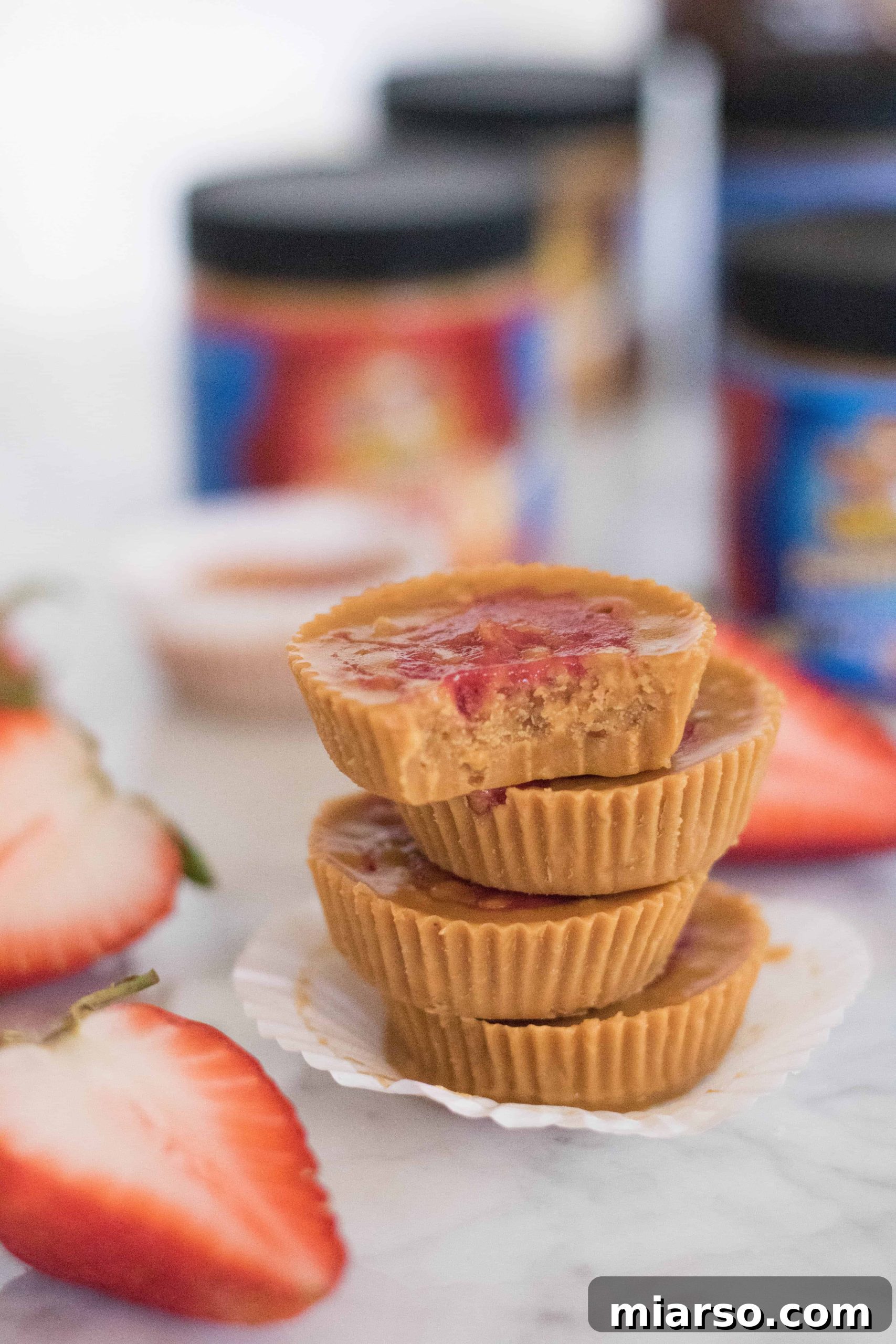 Healthy PB & J crunchy cups, a satisfying snack for any time of day