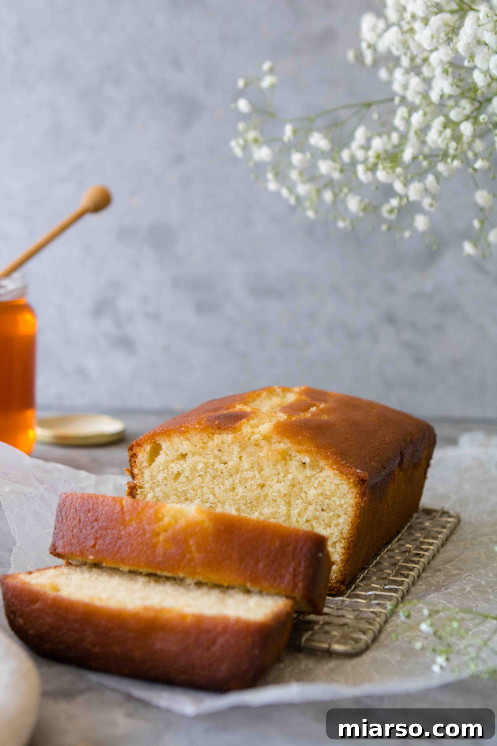 Grandma Inspired Moist Honey Tea Cake Loaf 4 Honey Loaf Cake Recipe with Vanilla Bean Specks