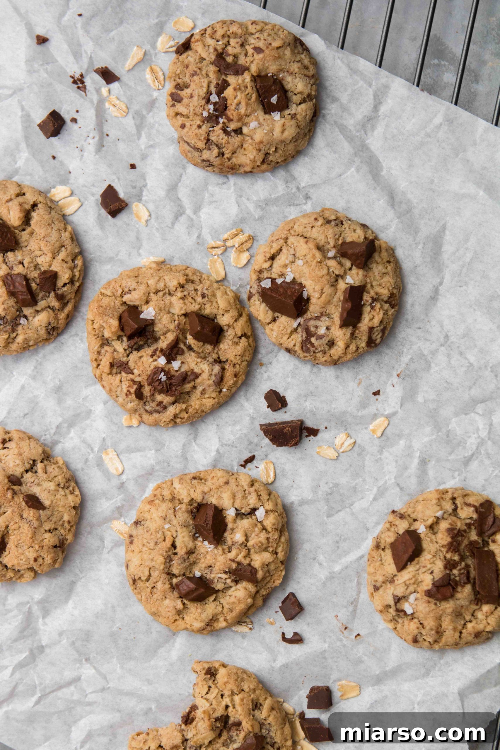 Ingredients for small batch oatmeal chocolate chip cookies