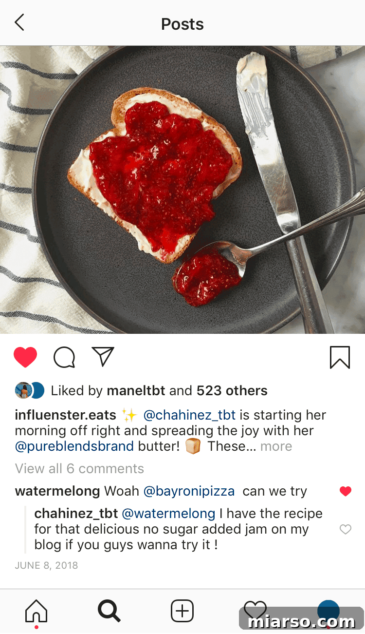 Another angle of homemade strawberry chia jam with a product, showing natural integration for food blogger freebies.