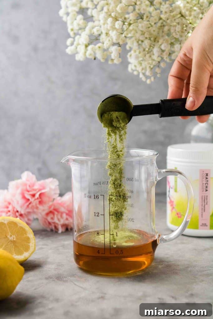 Add the matcha powder