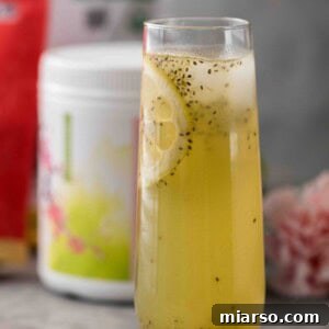 Matcha summer lemonade with chia seed