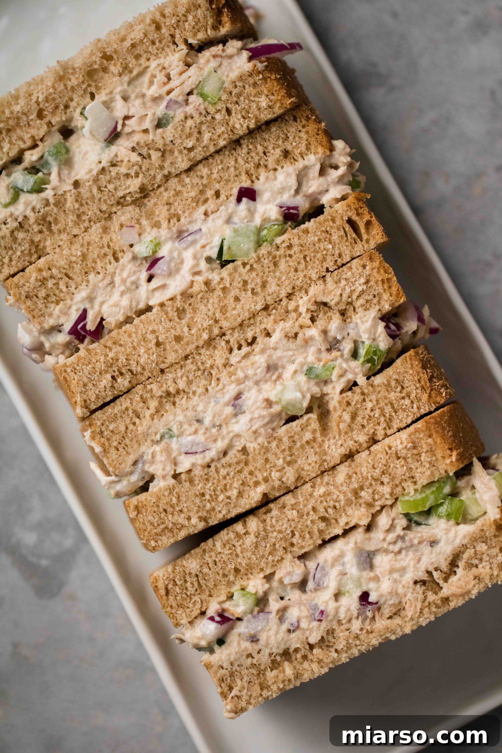 Fresh ingredients for a tuna salad sandwich