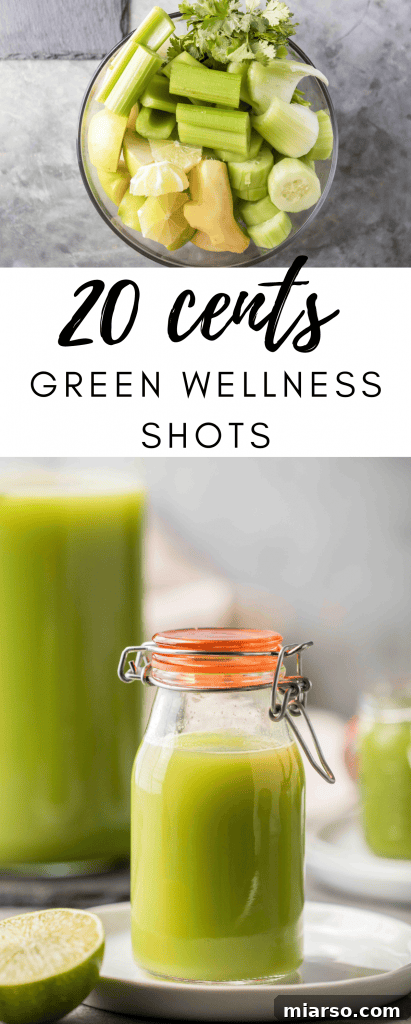 Pinterest pin for 20 cents healthy green shots