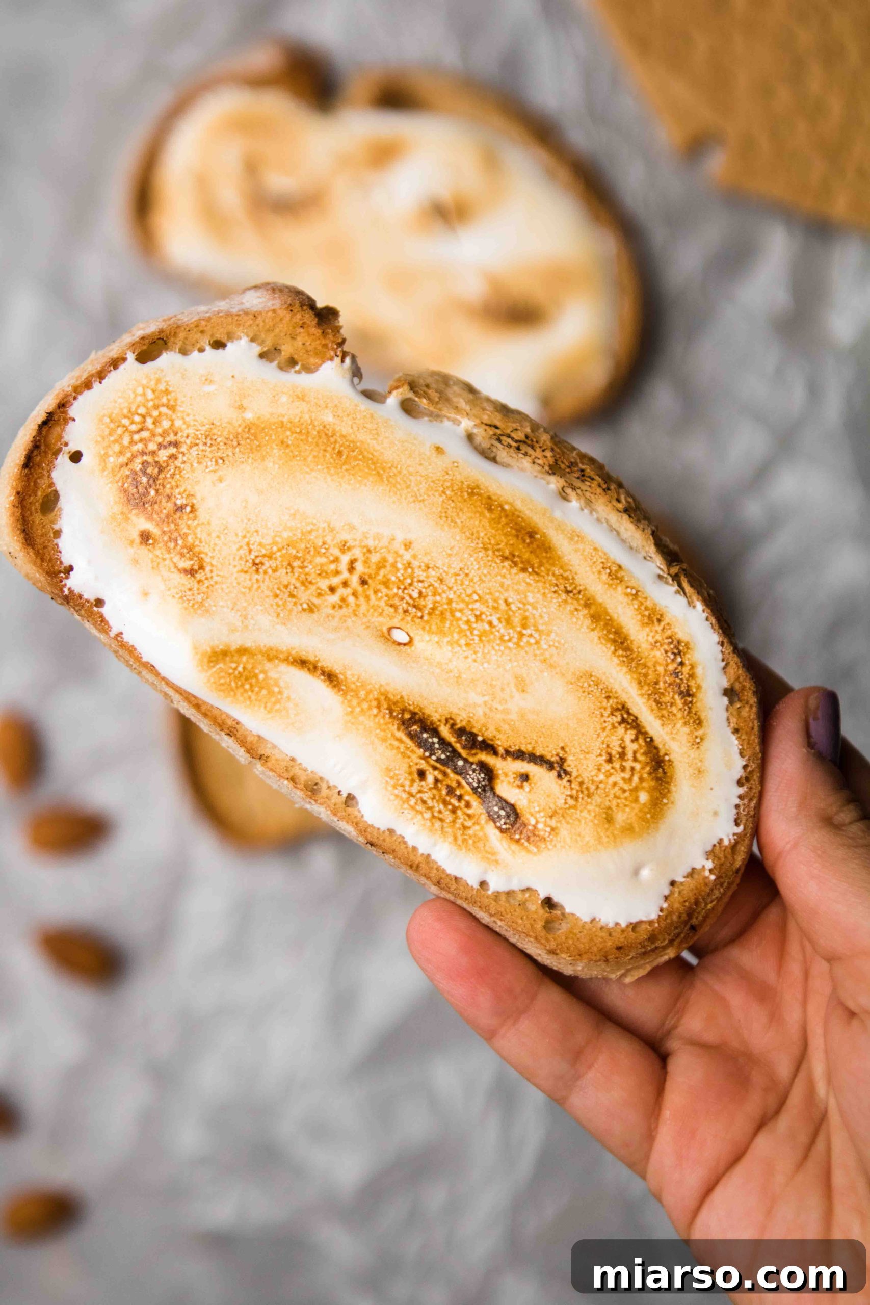 S'mores toast being baked in the oven as an alternative to torching