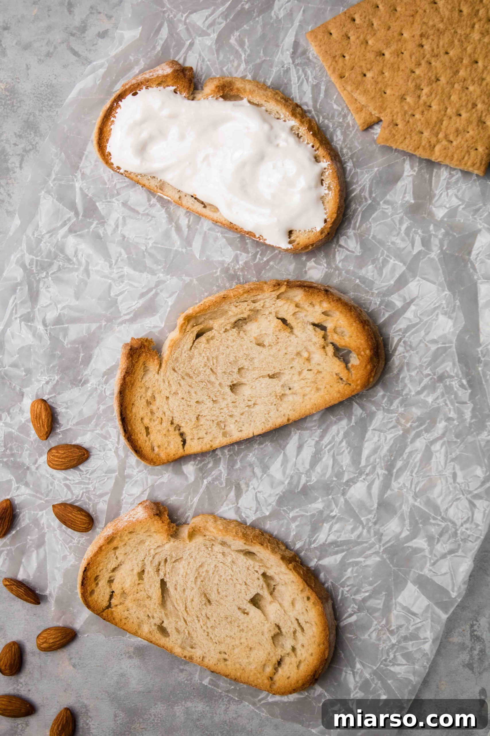 Using a kitchen torch to perfectly toast marshmallow fluff on bread